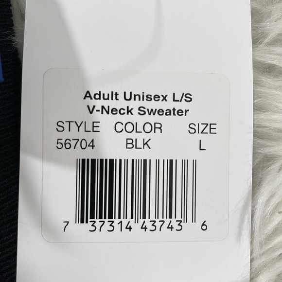 Classroom School Uniforms Adult Unisex Long Sleeve V-Neck Sweater Black Size L - Picture 6 of 8